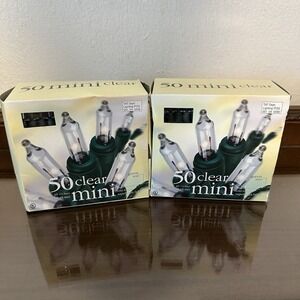 2 50ct Mini Christmas Clear Lights Set End To‎ End Target Green Wire